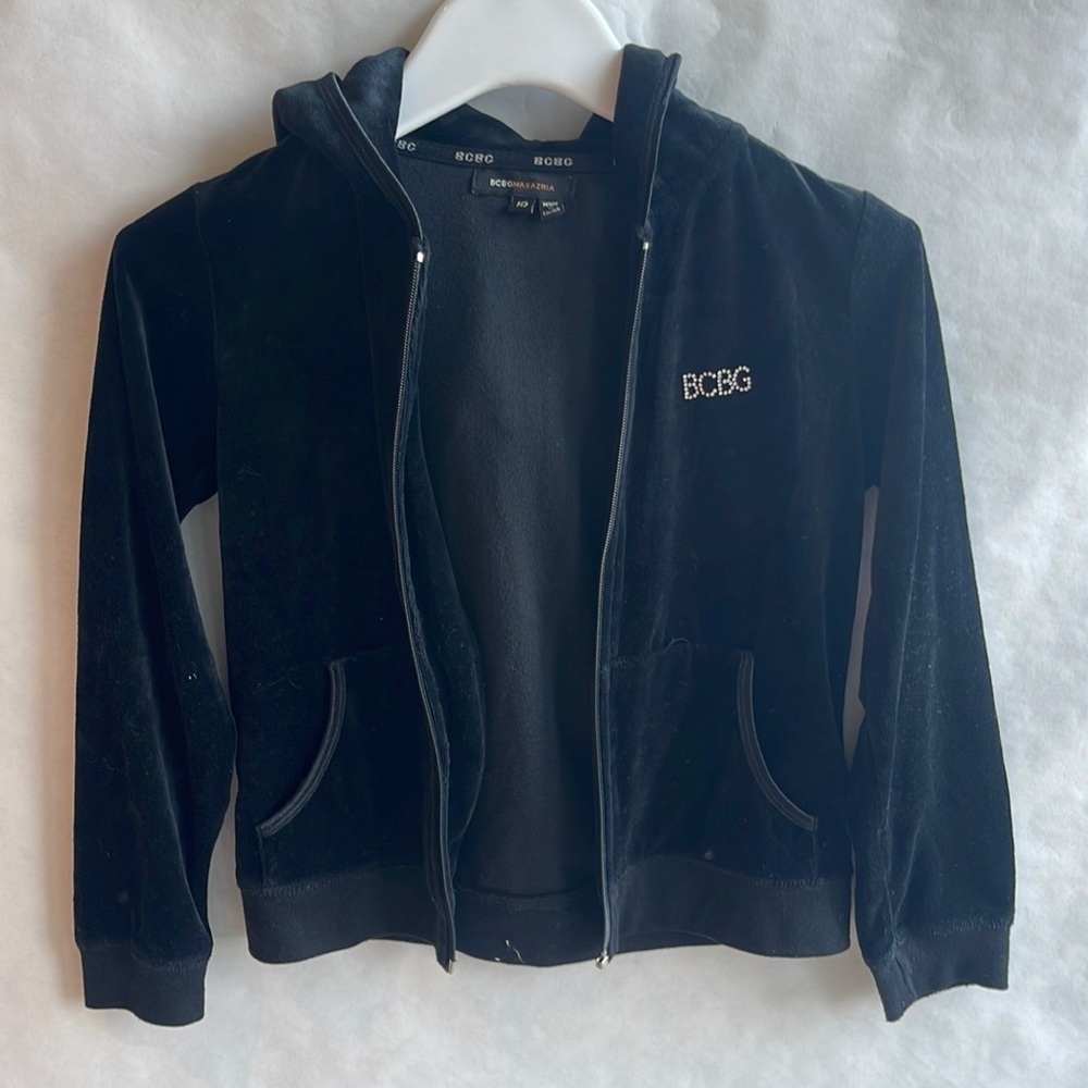 BCBG MaxAzria Black Velour Sweater Size 10